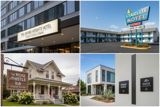 Top 5 Signs Used in Hotel, Motel, Bed & Breakfast, Air BnB and Related Facilities