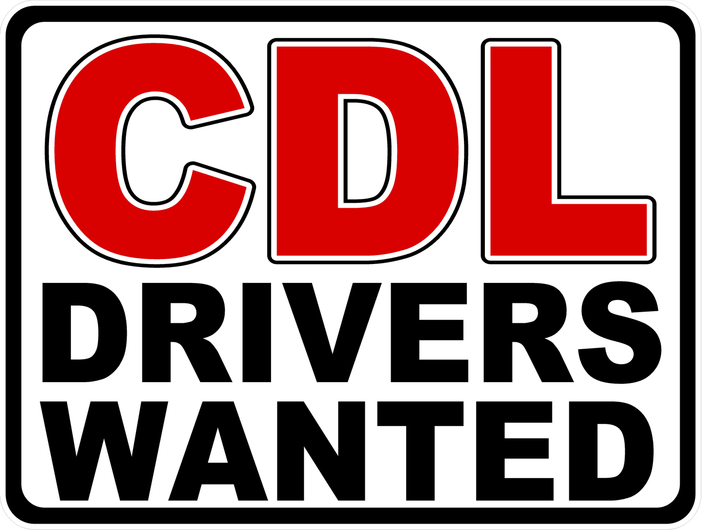 CDL Drivers Wanted Decal