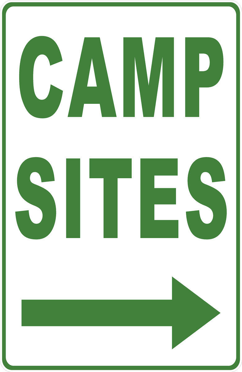 Camp Sites With Optional Directional Arrow Sign Signs By Salagraphics