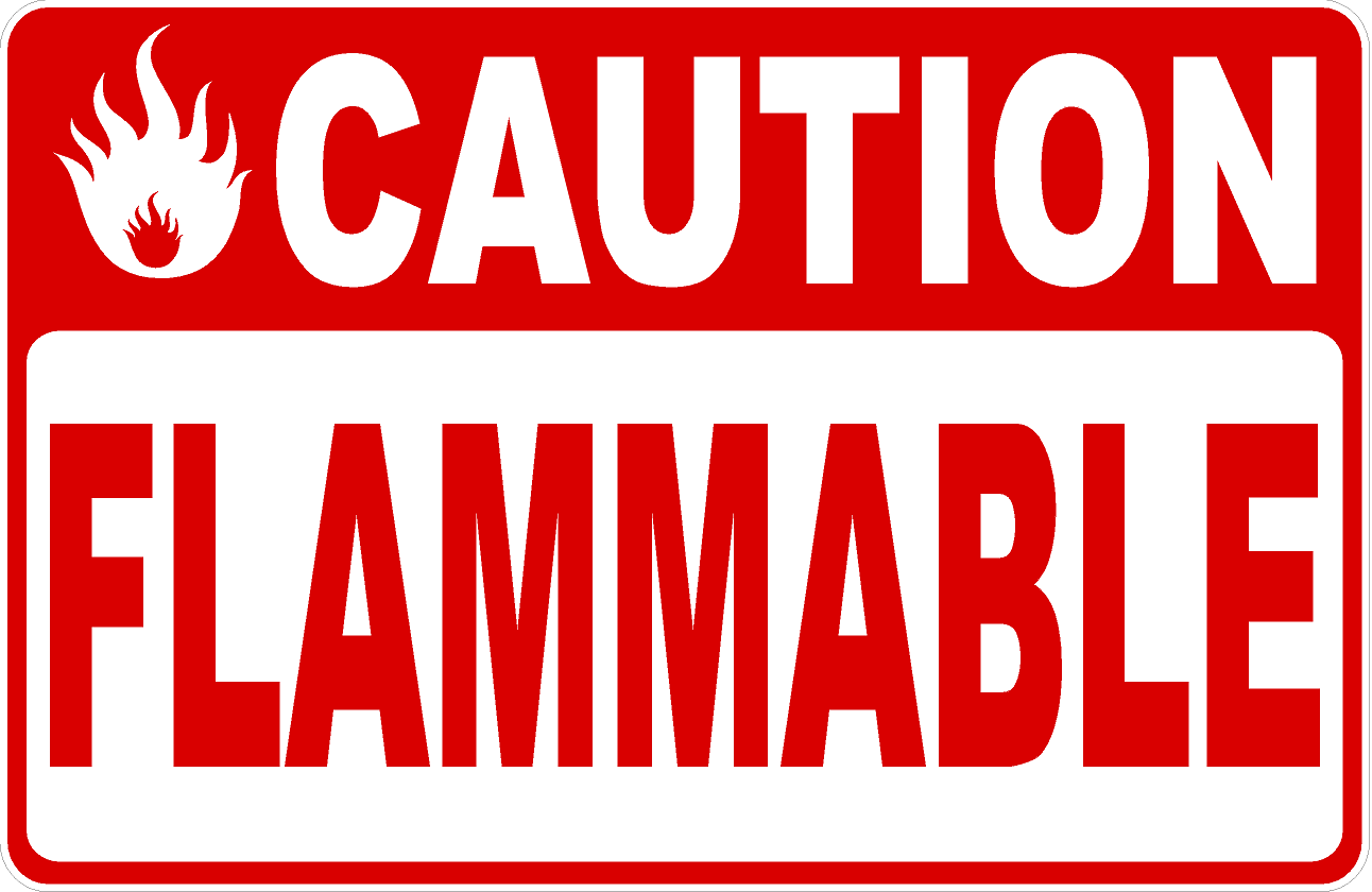 Caution Flammable Sign