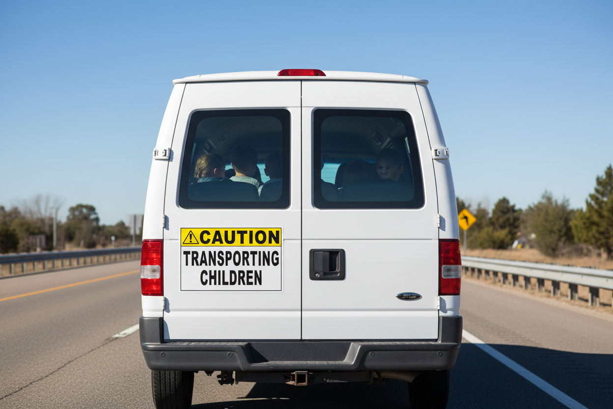 Caution Transporting Children Sign By Sala Graphics