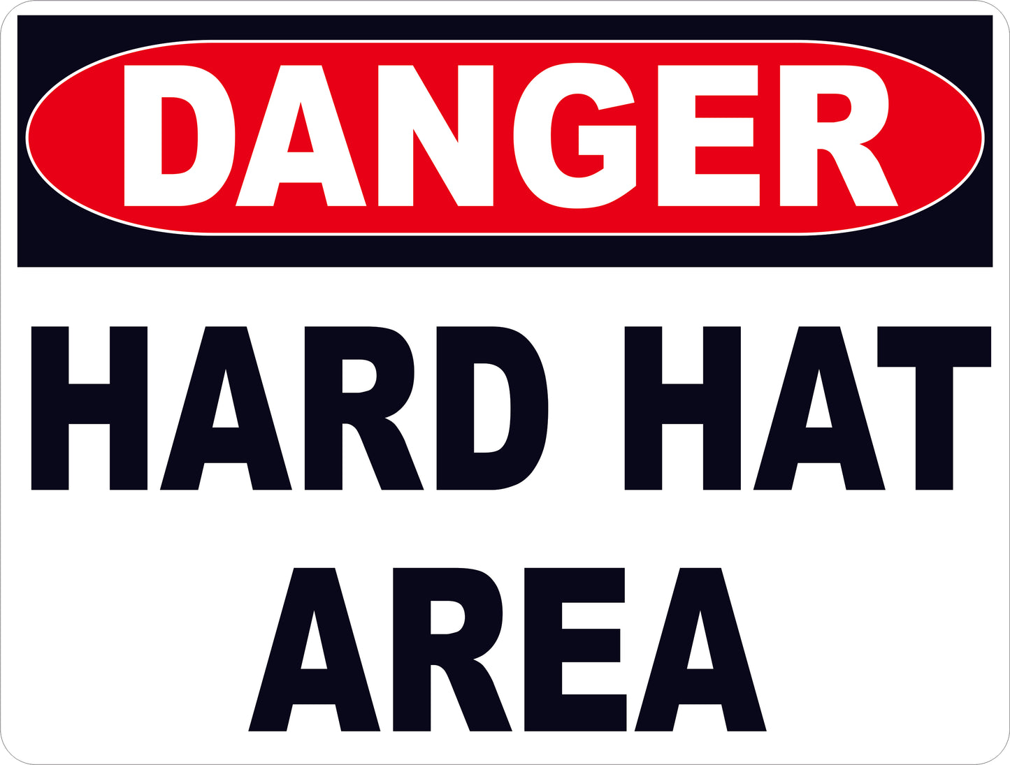 Danger Hard Hat Area Sign