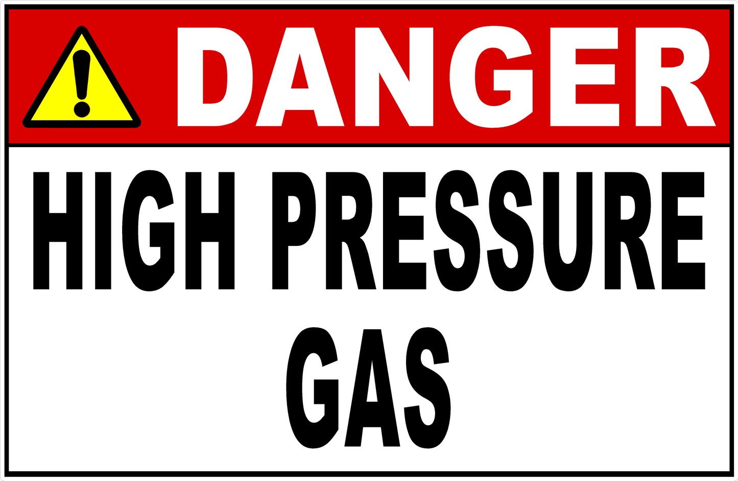 Danger High Pressure Gas Sign