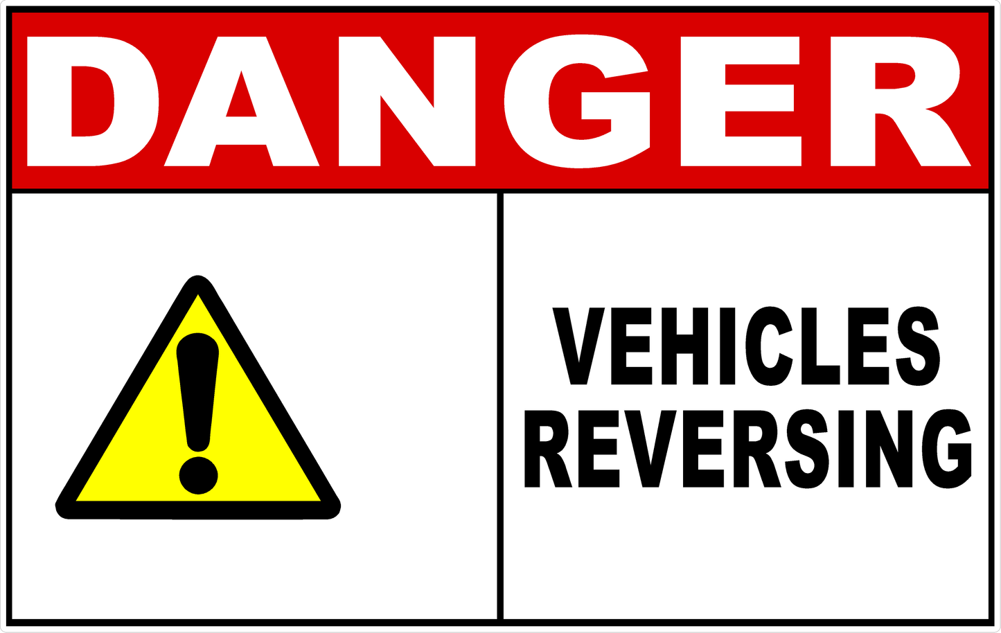 Danger Vehicles Reversing Decal