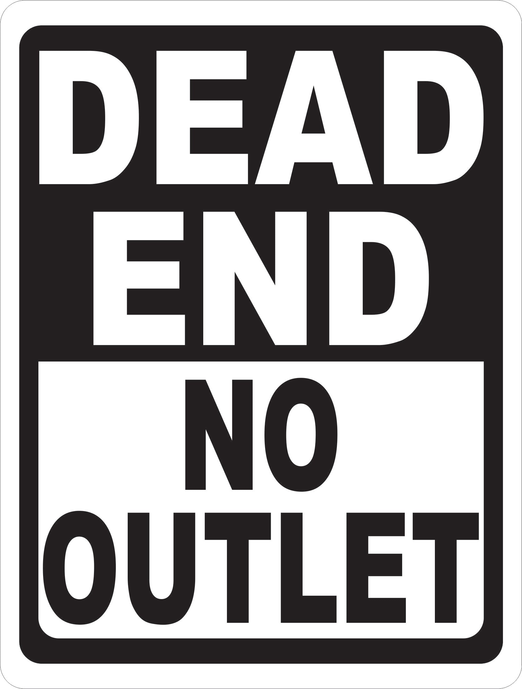 Dead End No Outlet Sign