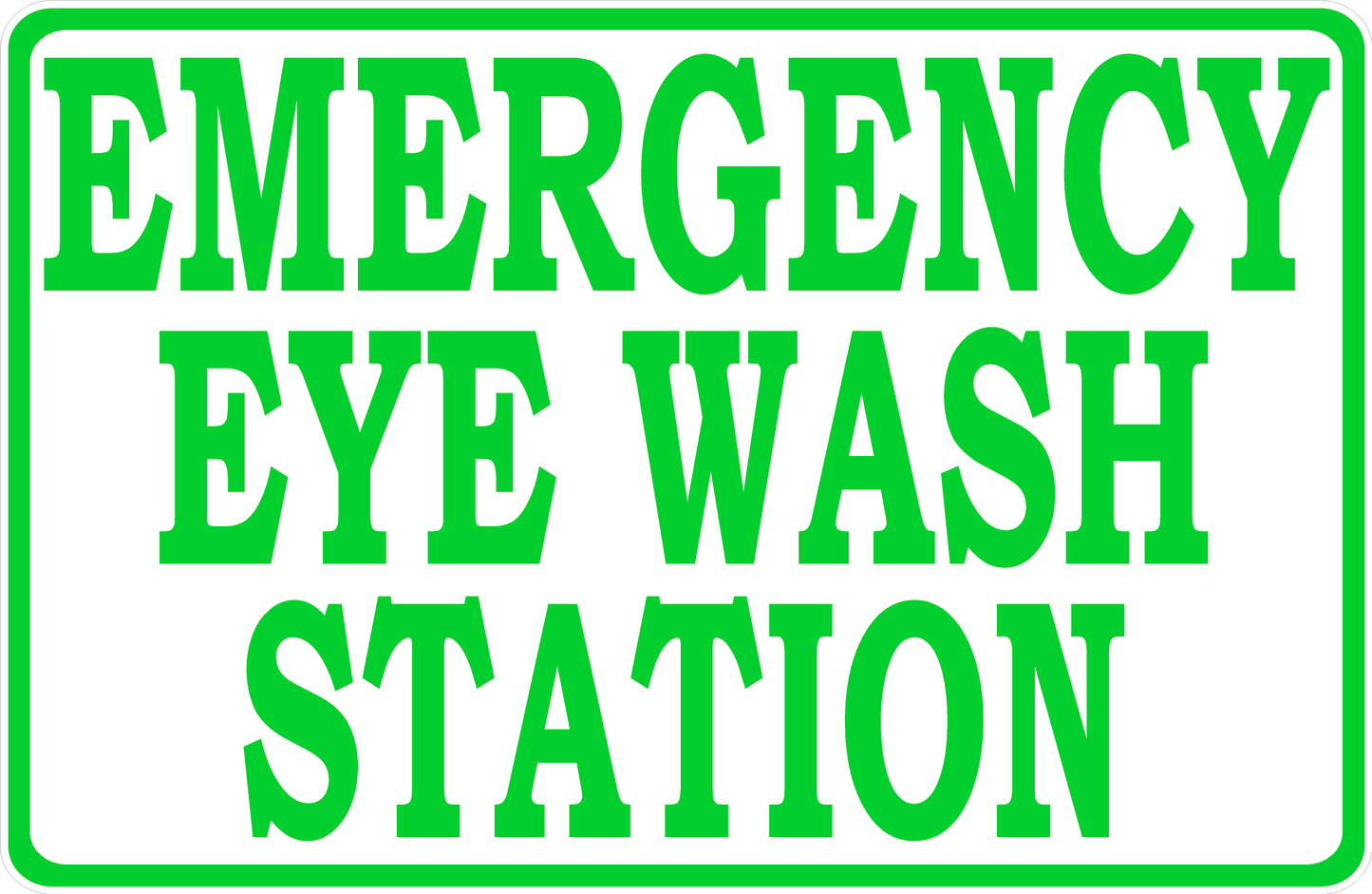 Emergency Eye Wash Station Sign