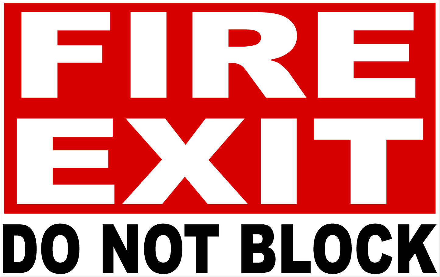 Fire Exit Do Not Block Decal