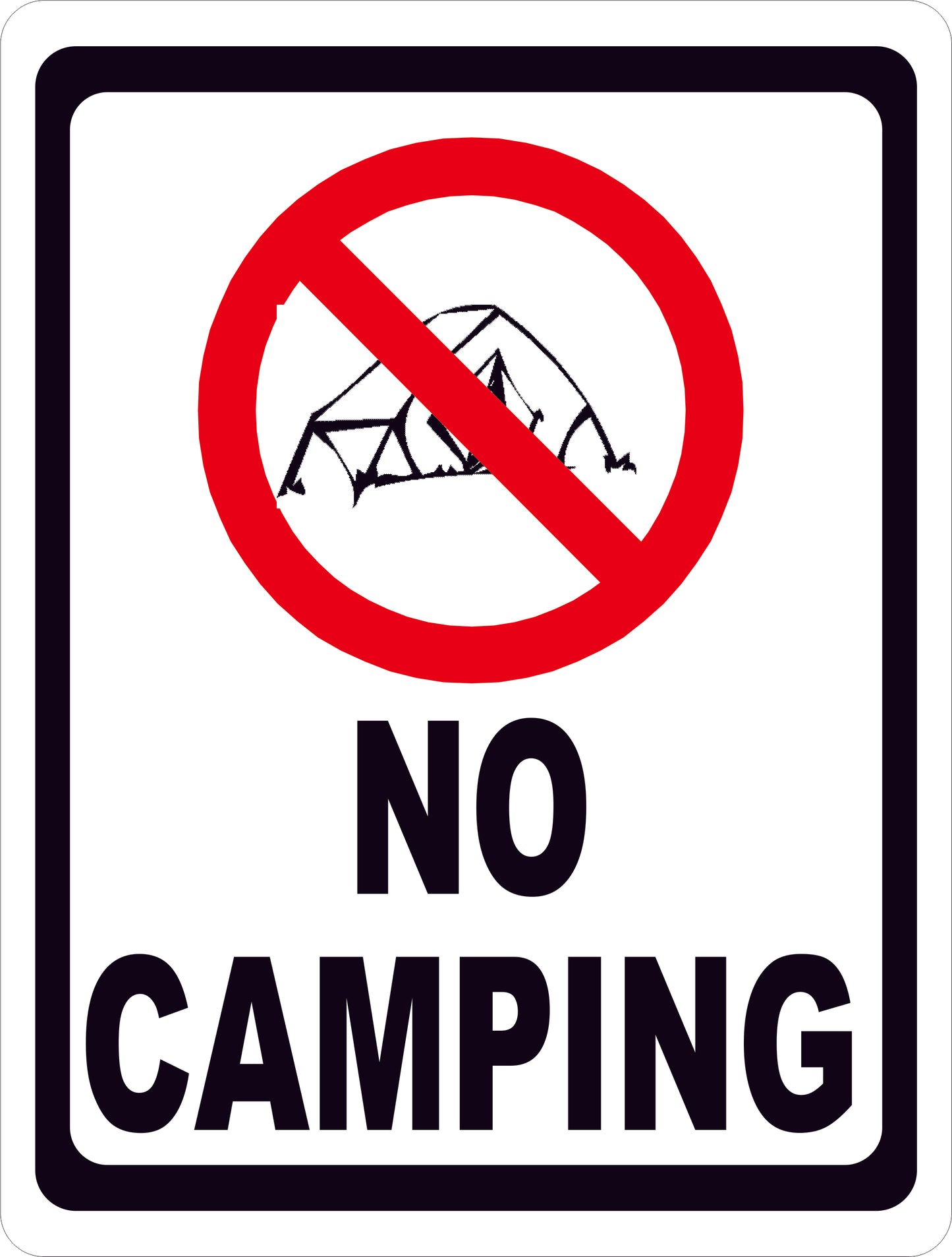 No Camping Sign