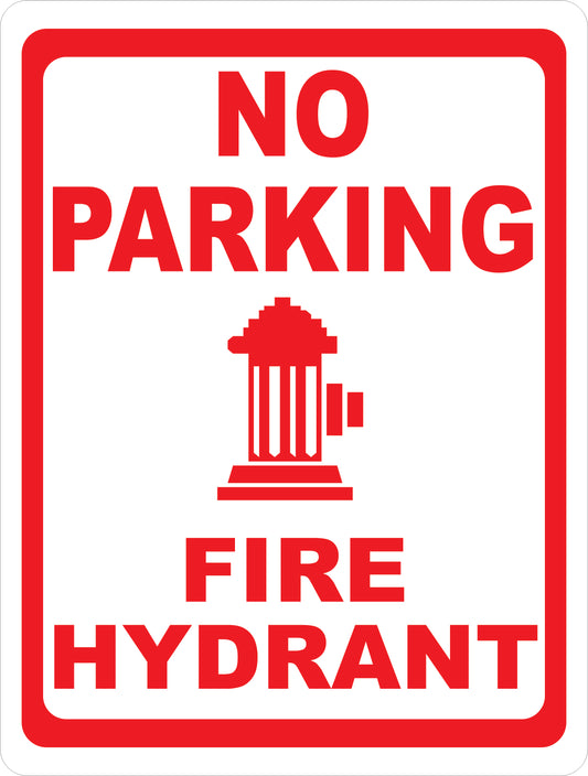 No Parking Fire Hydrant Sign
