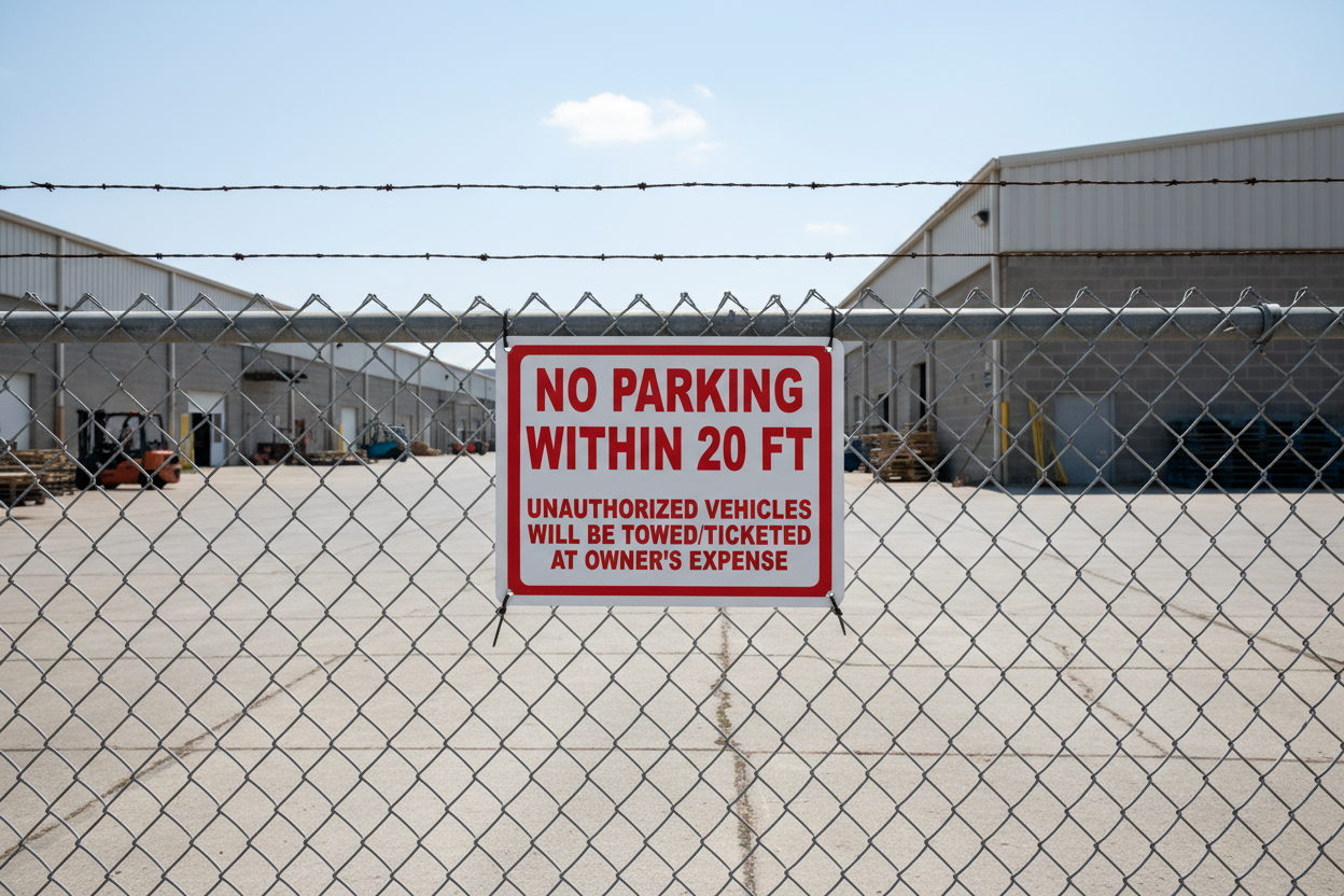 No Parking within 20 Feet Unauthorized Vehicles Towed Sign by Sala Graphics