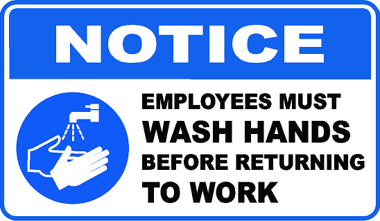 Notice Employees Must Wash Hands Before Returning to Work Decal