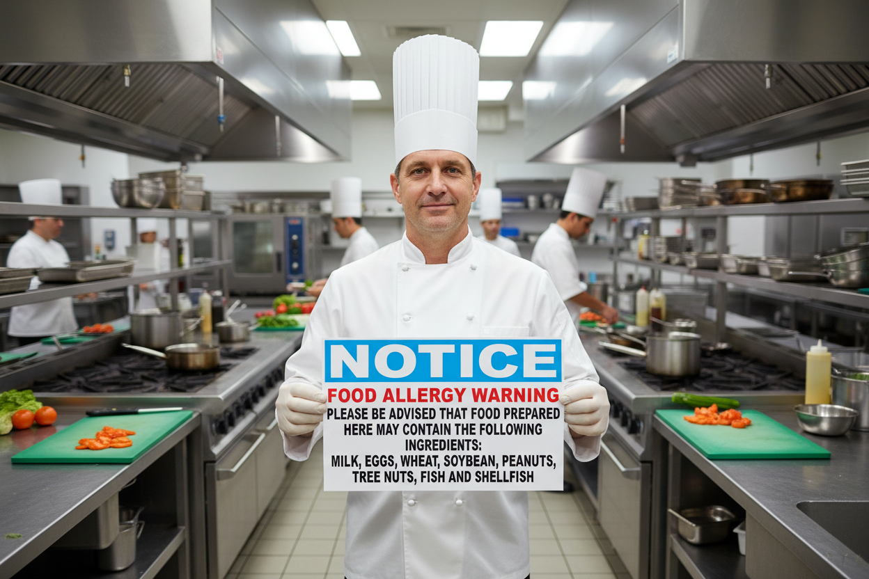 Notice Food Allergy Warning Sign Sala Graphics