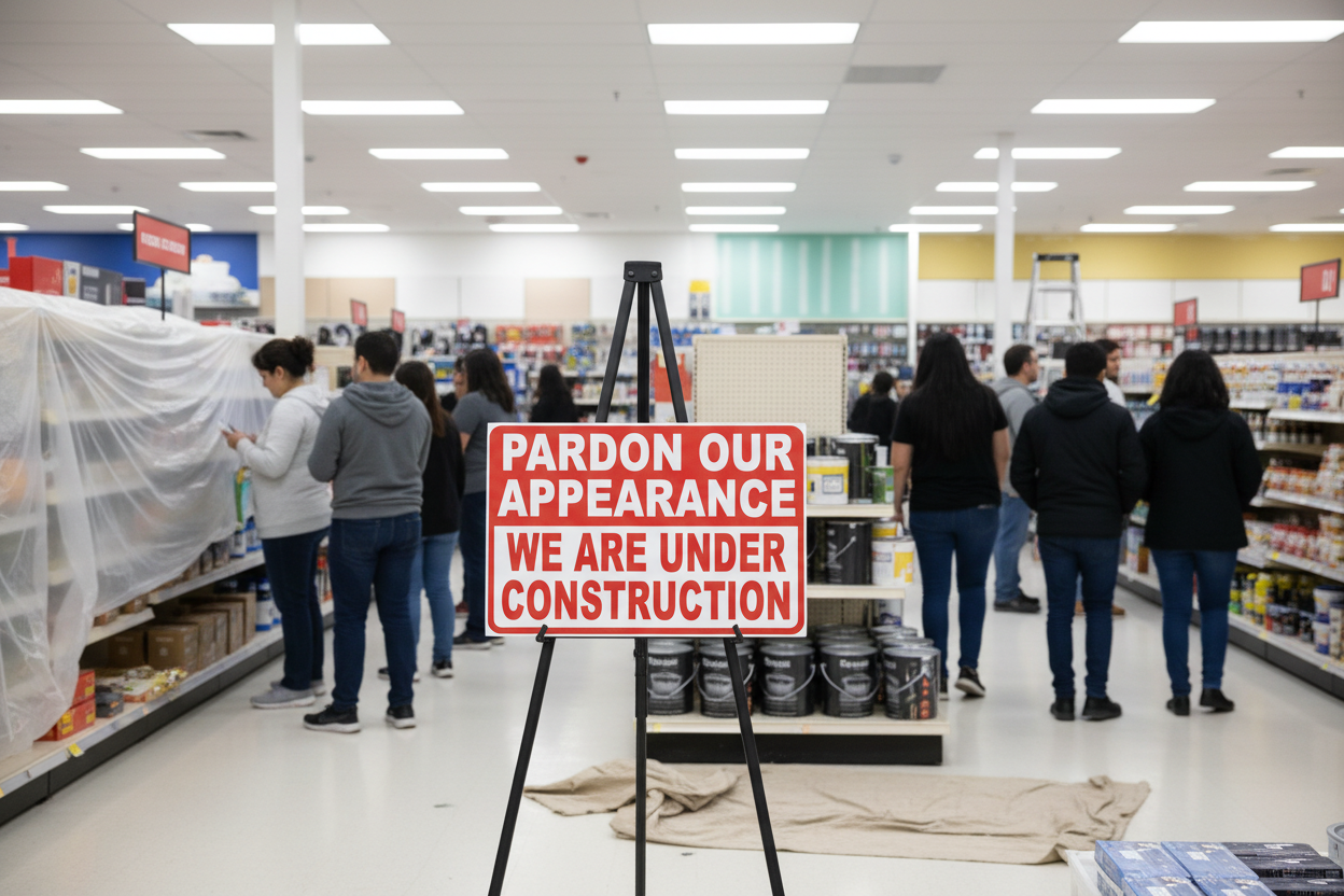 Pardon Our Appearance We are Under Construction Sign by Sala Graphics