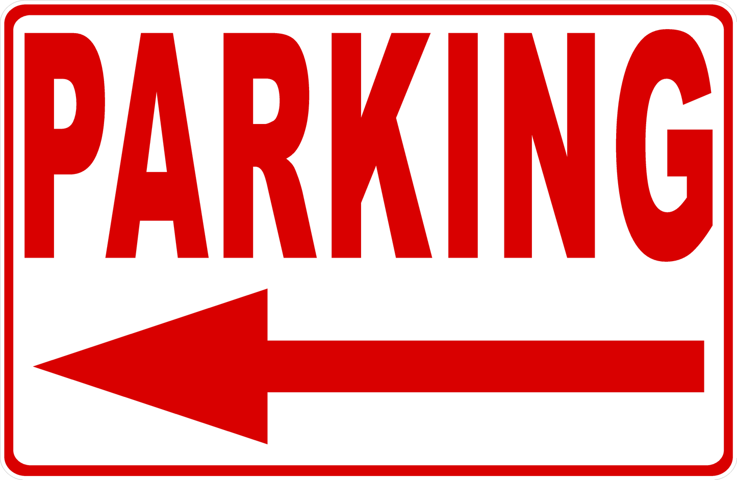Parking Sign with Directional Arrow