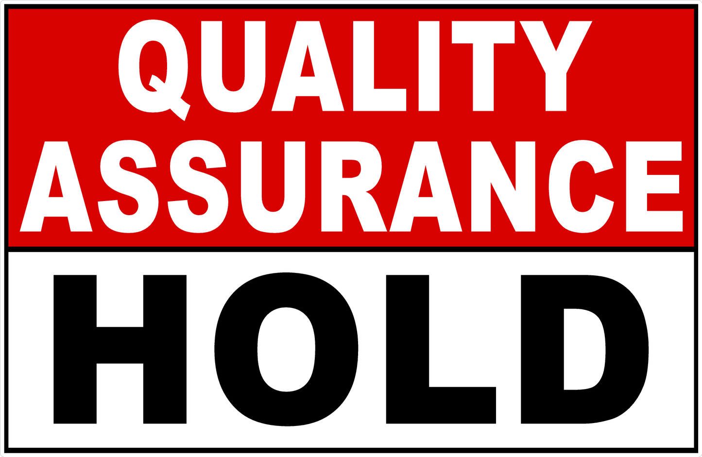 Quality Assurance Sign with 5 Options