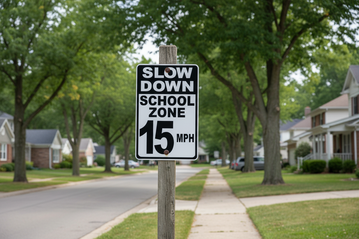 Slow Down School Zone MPH Sign Sala Graphics