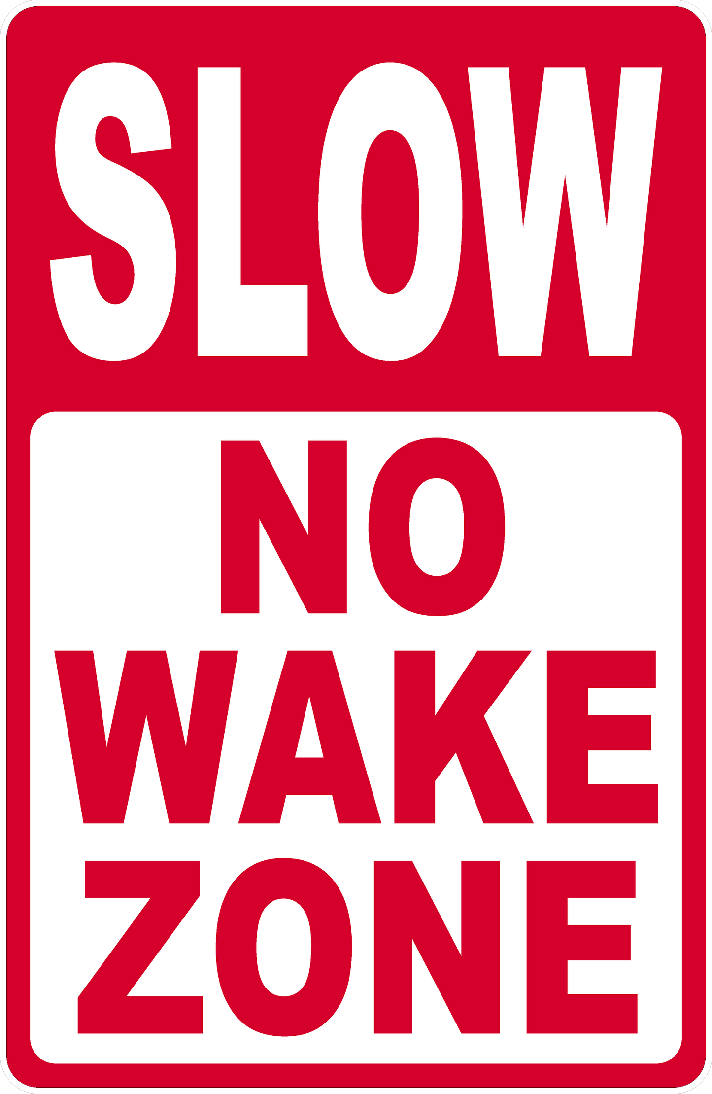 Slow No Wake Zone Sign