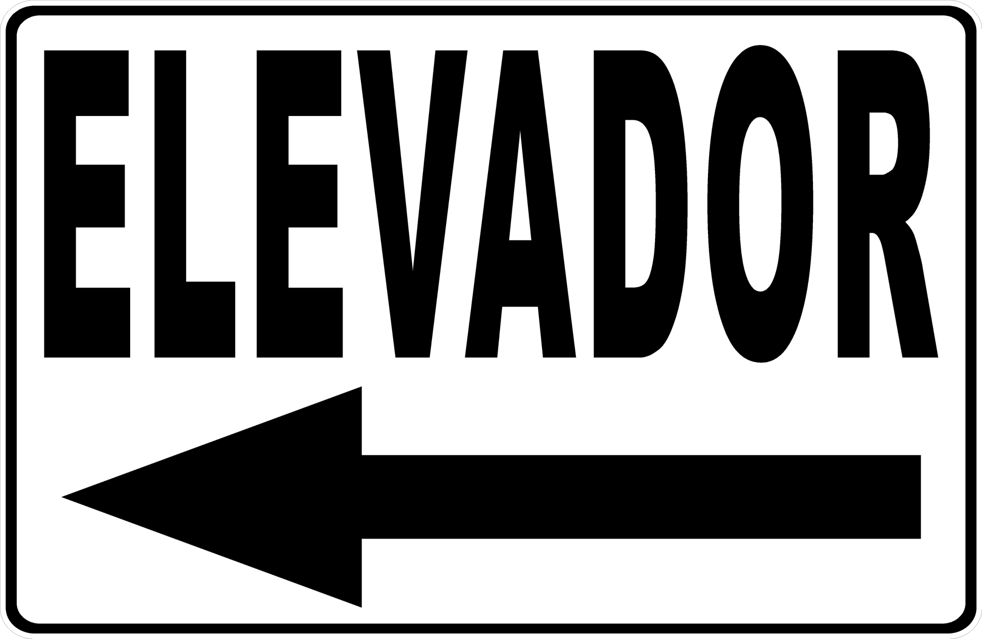 Elevator Sign with Optional Directional Arrow