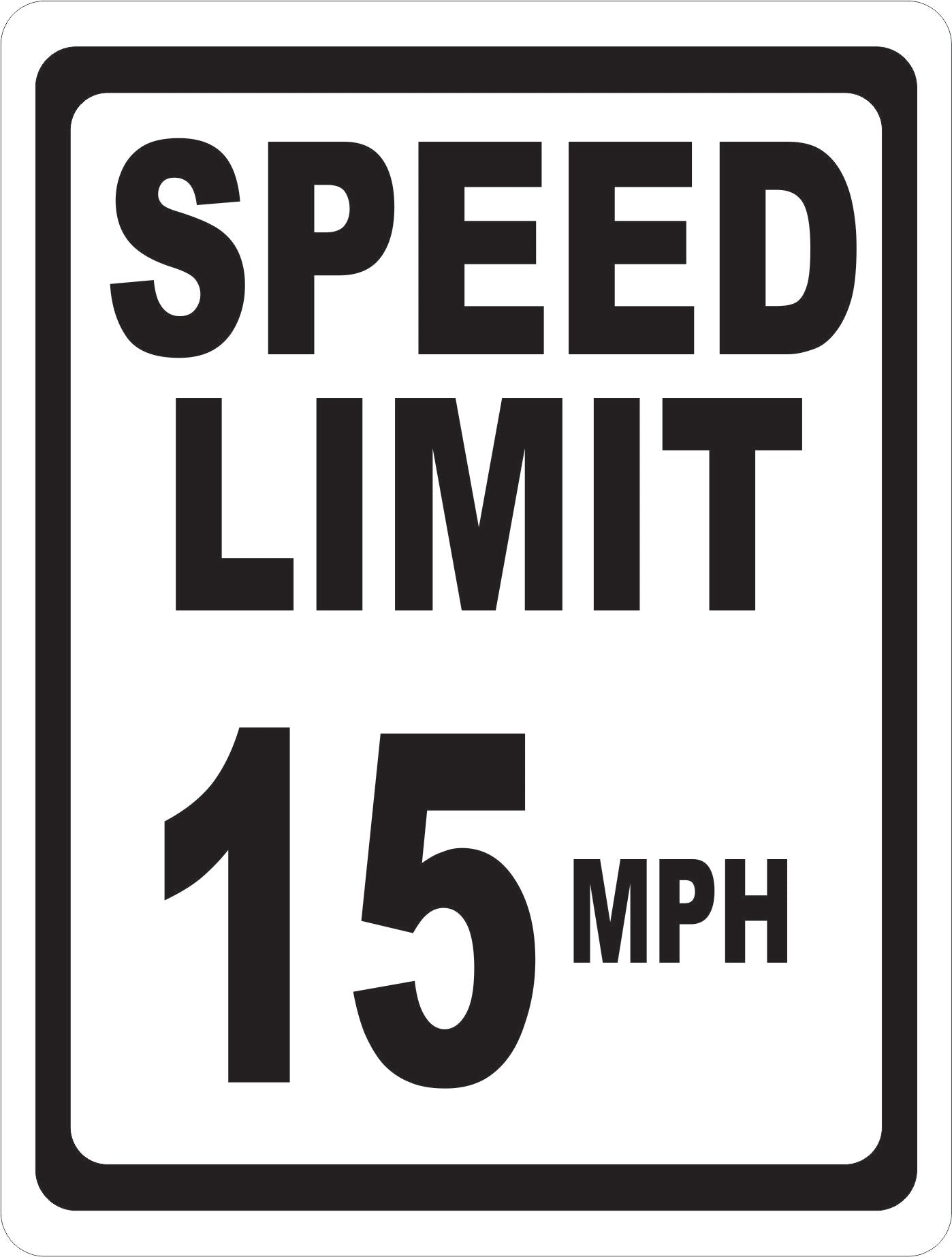 Speed Limit 15 MPH Sign