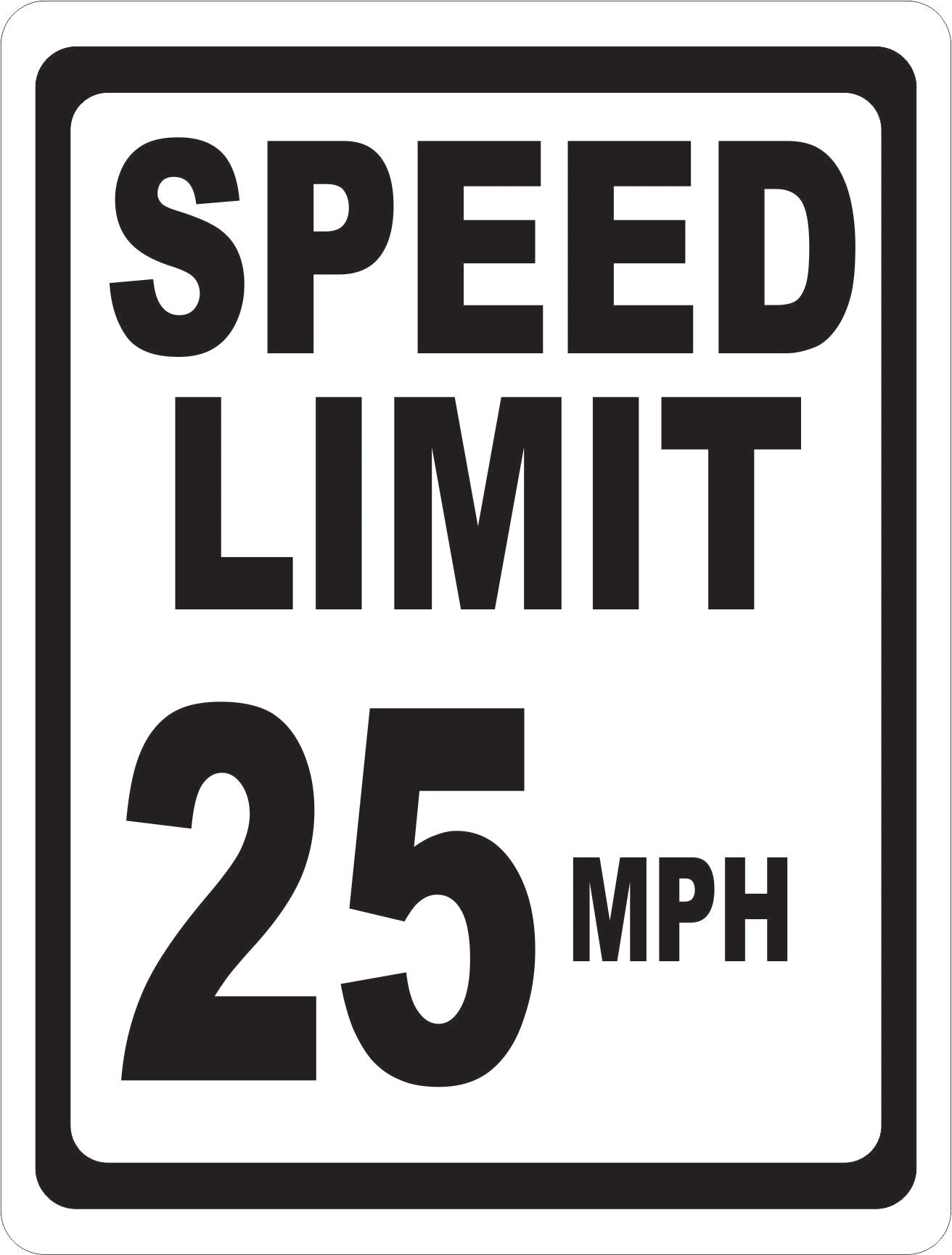 Speed Limit 25 MPH Sign