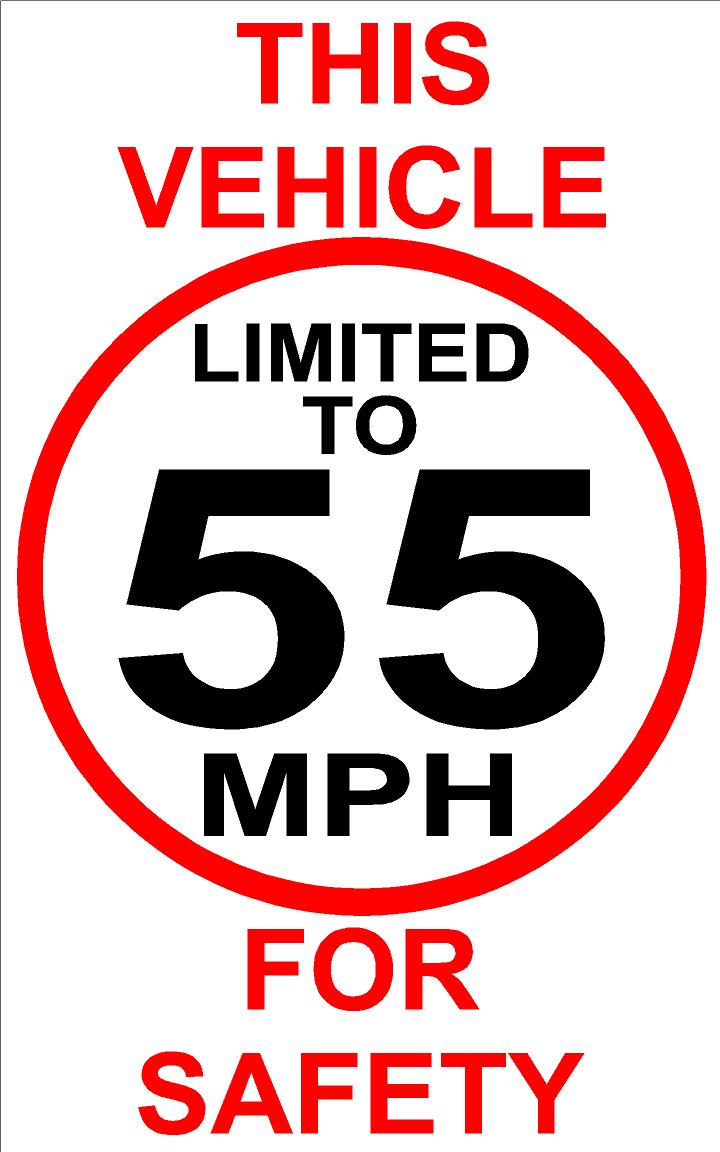 This Vehicle Speed Limited to MPH for Safety Decal