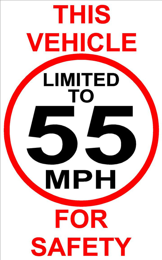 This Vehicle Speed Limited to MPH for Safety Decal