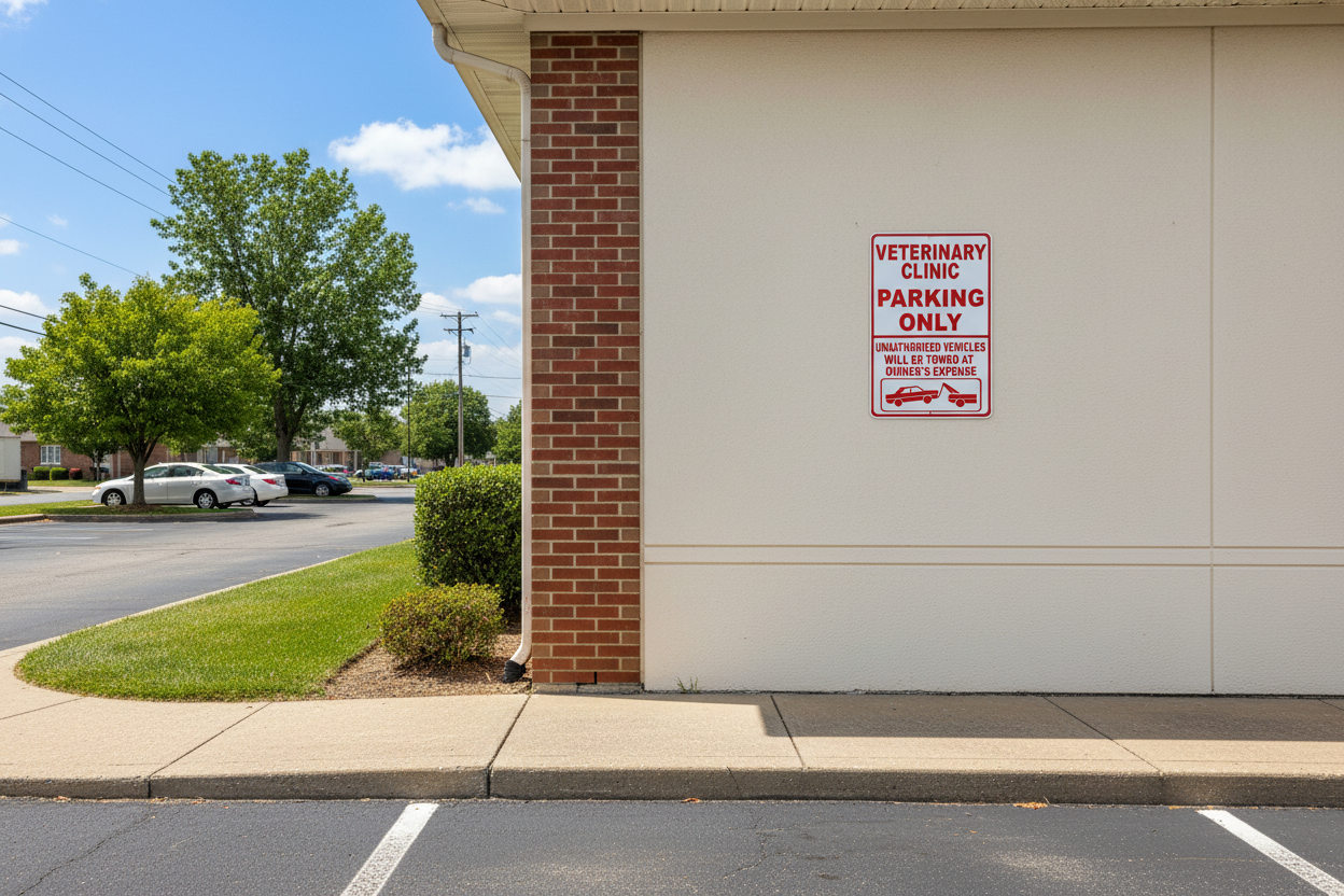 Veterinary Clinic Parking Only Unauthorized Vehicles Towed Sign Sala Graphics