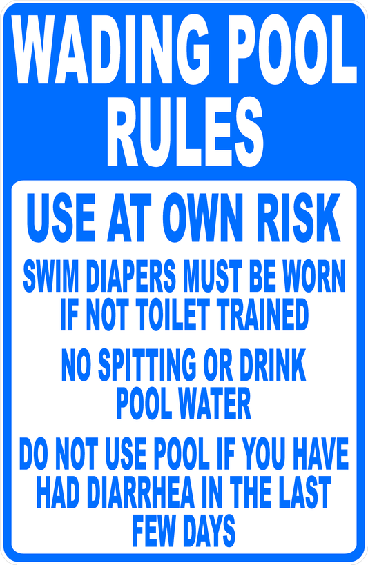 Wading Pool Rules Sign