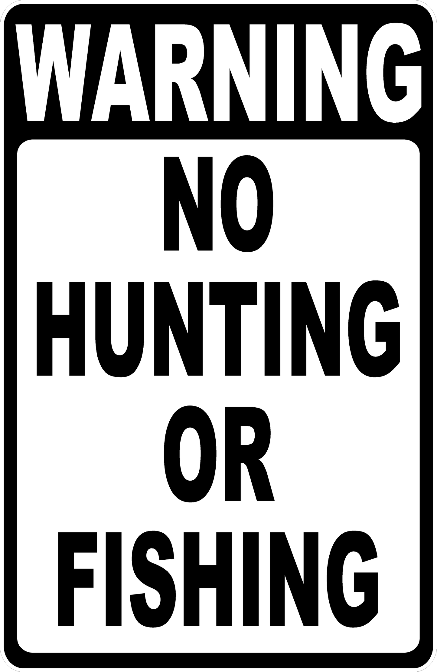Warning No Hunting or Fishing Sign