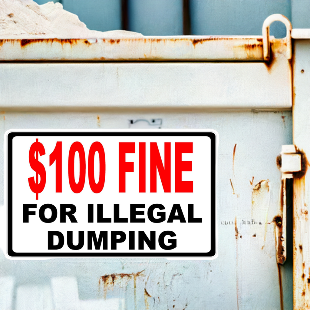 $100 Fine for Illegal Dumping Decal Multi-Pack from Sala Graphics