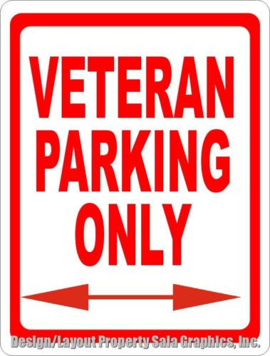 Veteran Parking Only Sign