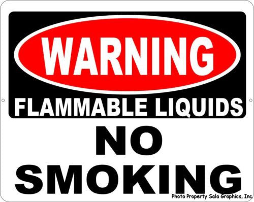 Warning Flammable Liquids No Smoking Sign