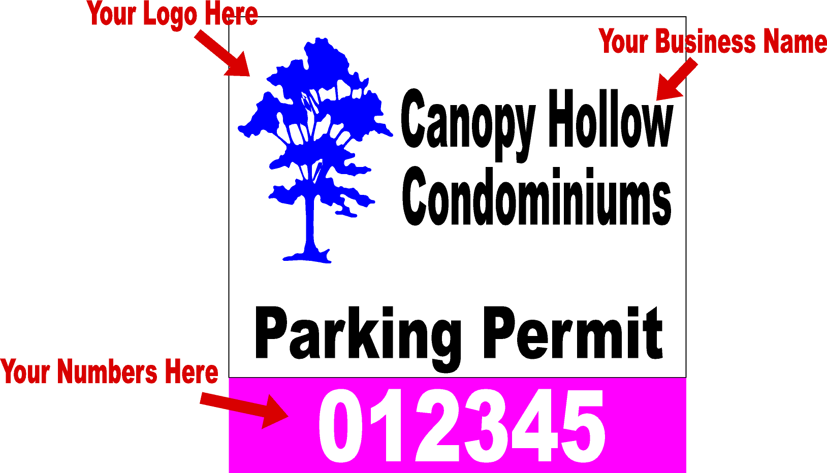 Parking Permit with Numbering Decal