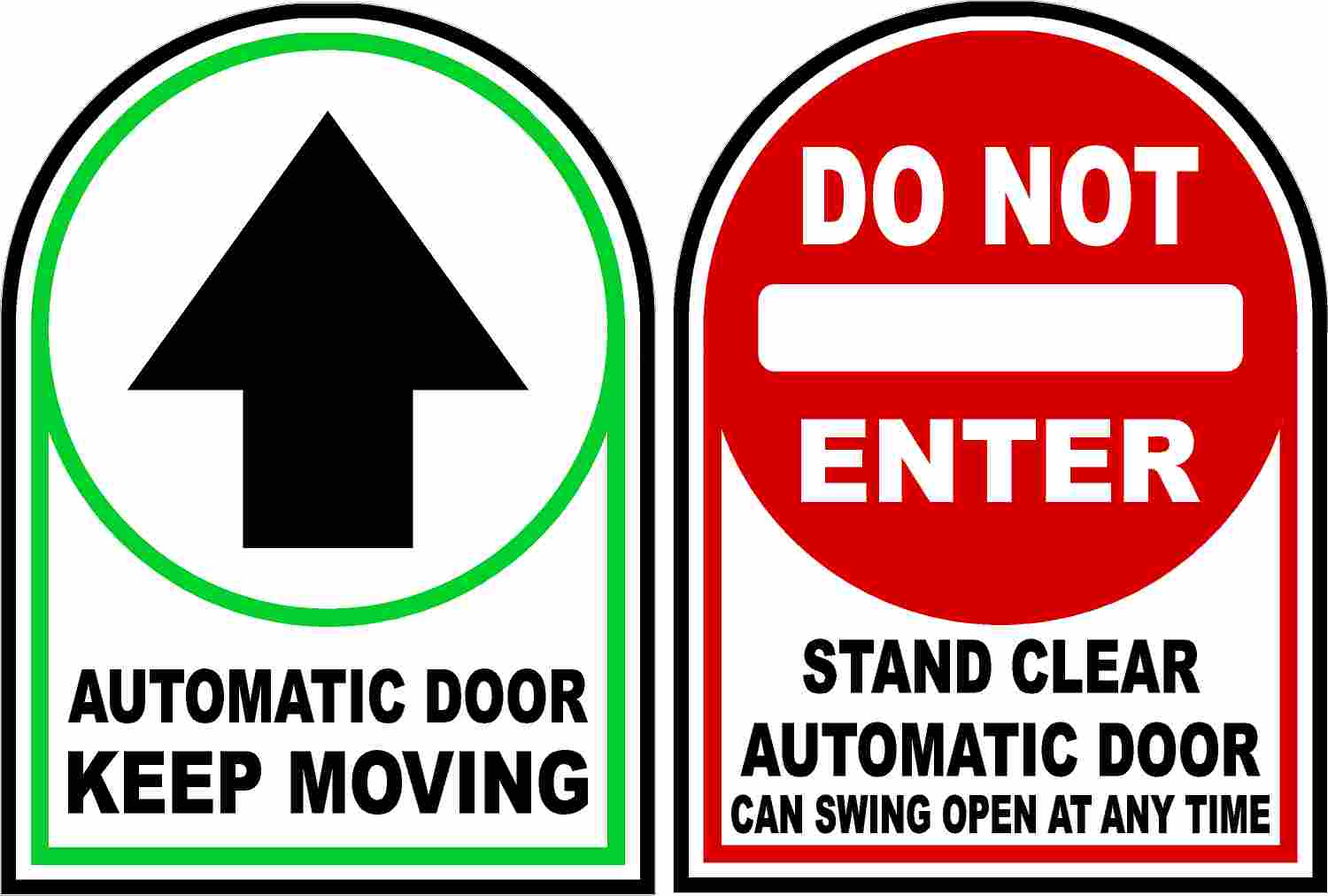 Automatic Door Keep Moving Do Not Enter Stand Clear Decal Multi-Pack