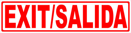 Bilingual Exit Sign 6"x24" Composite Aluminum