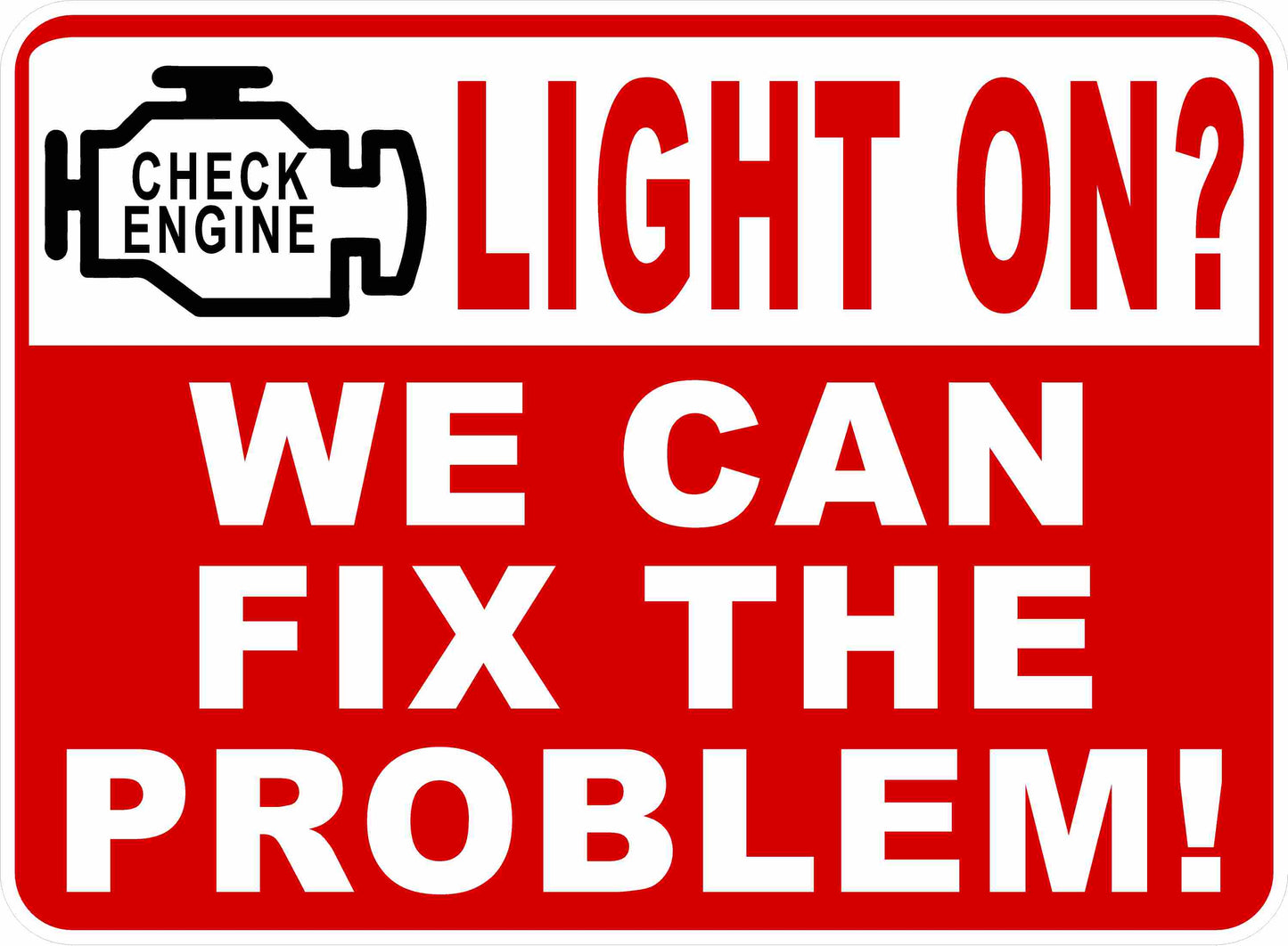 Check Engine Light Auto Repair Sign