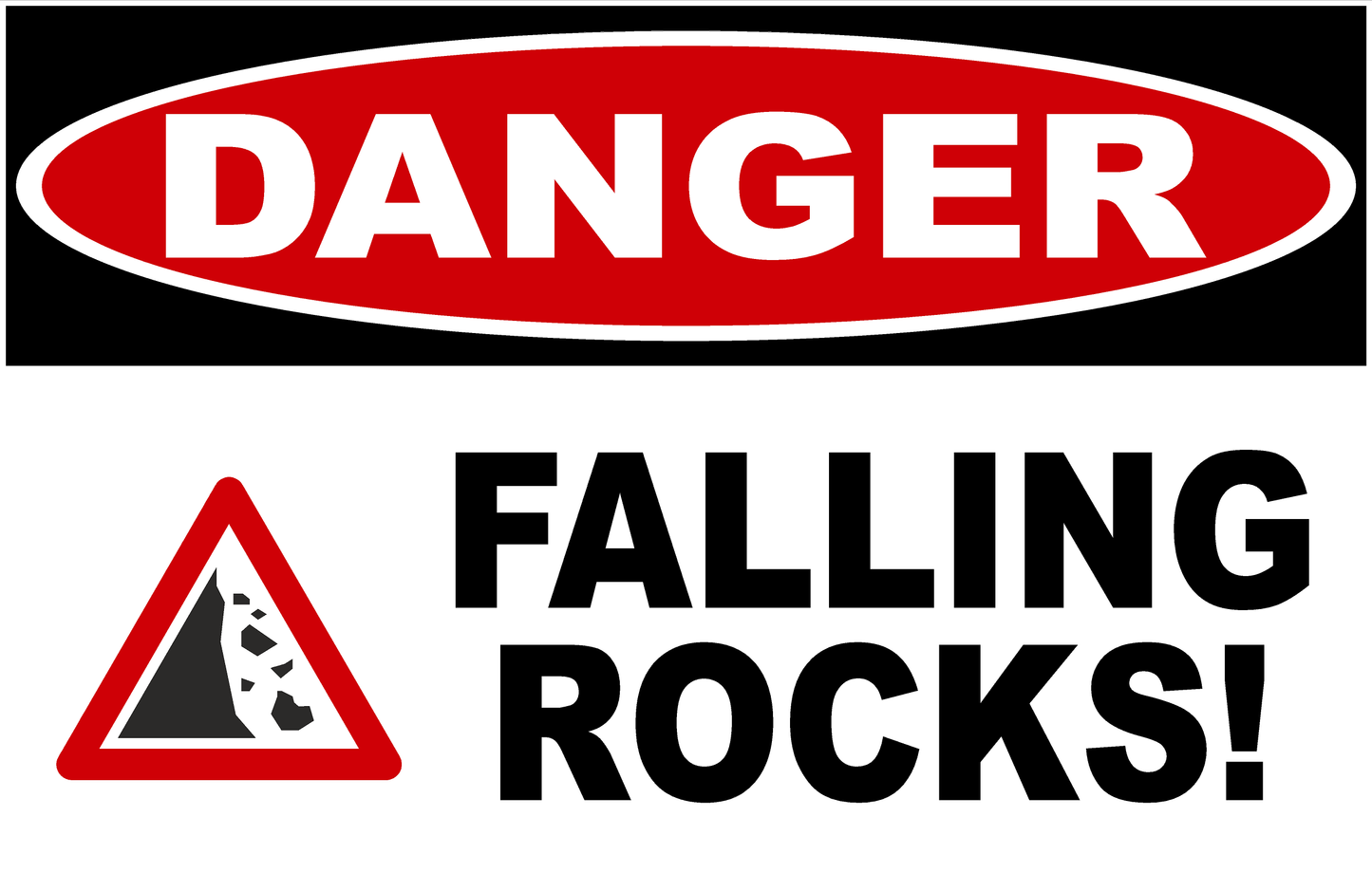Danger Falling Rocks Sign