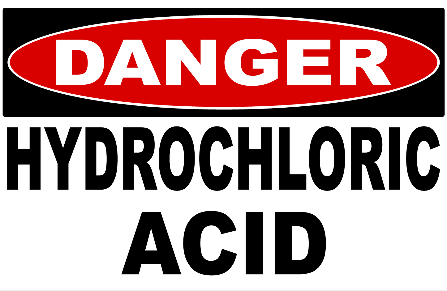 Danger Hydrochloric Acid Sign