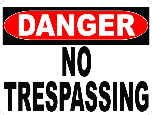 Danger No Trespassing Sign