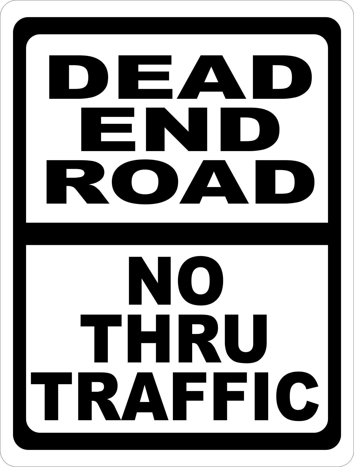 Schild Mit Aufschrift"No Thru Traffic Dead End", 10 X 14 Cm