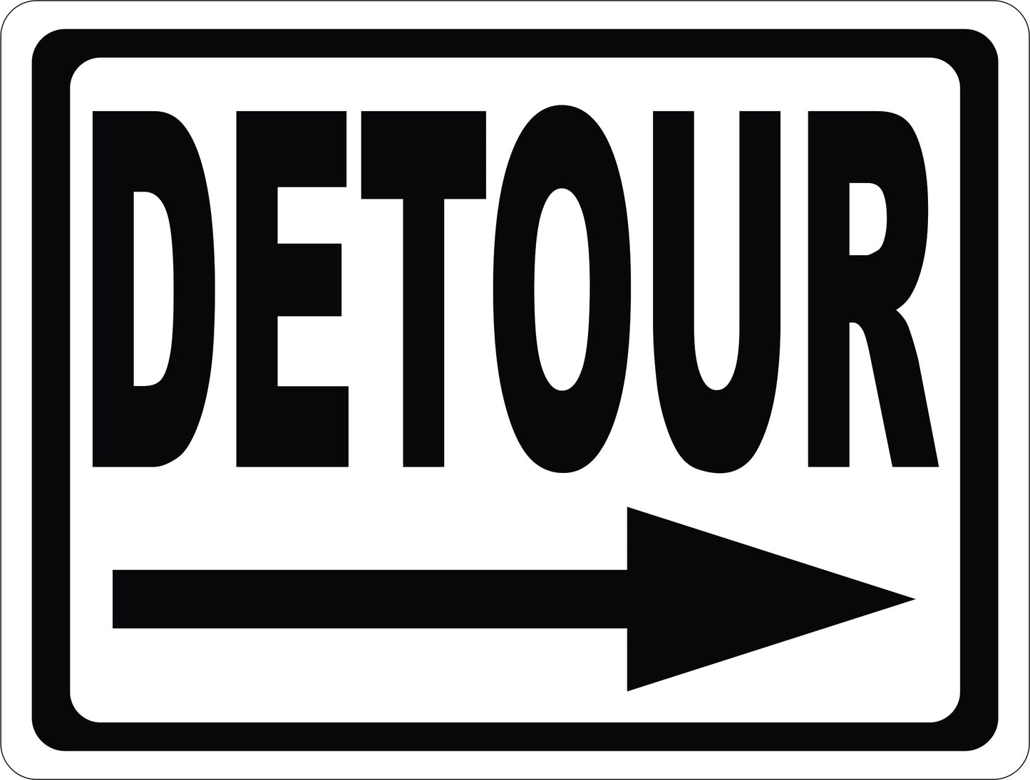 Detour with Arrow Sign
