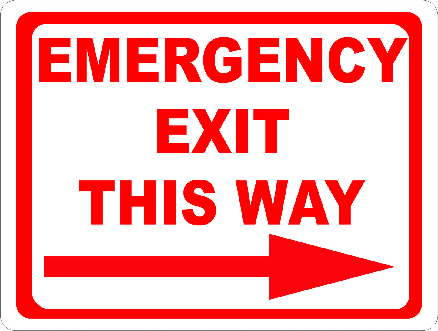 Emergency Exit This Way With Optional Directional Arrow Sign