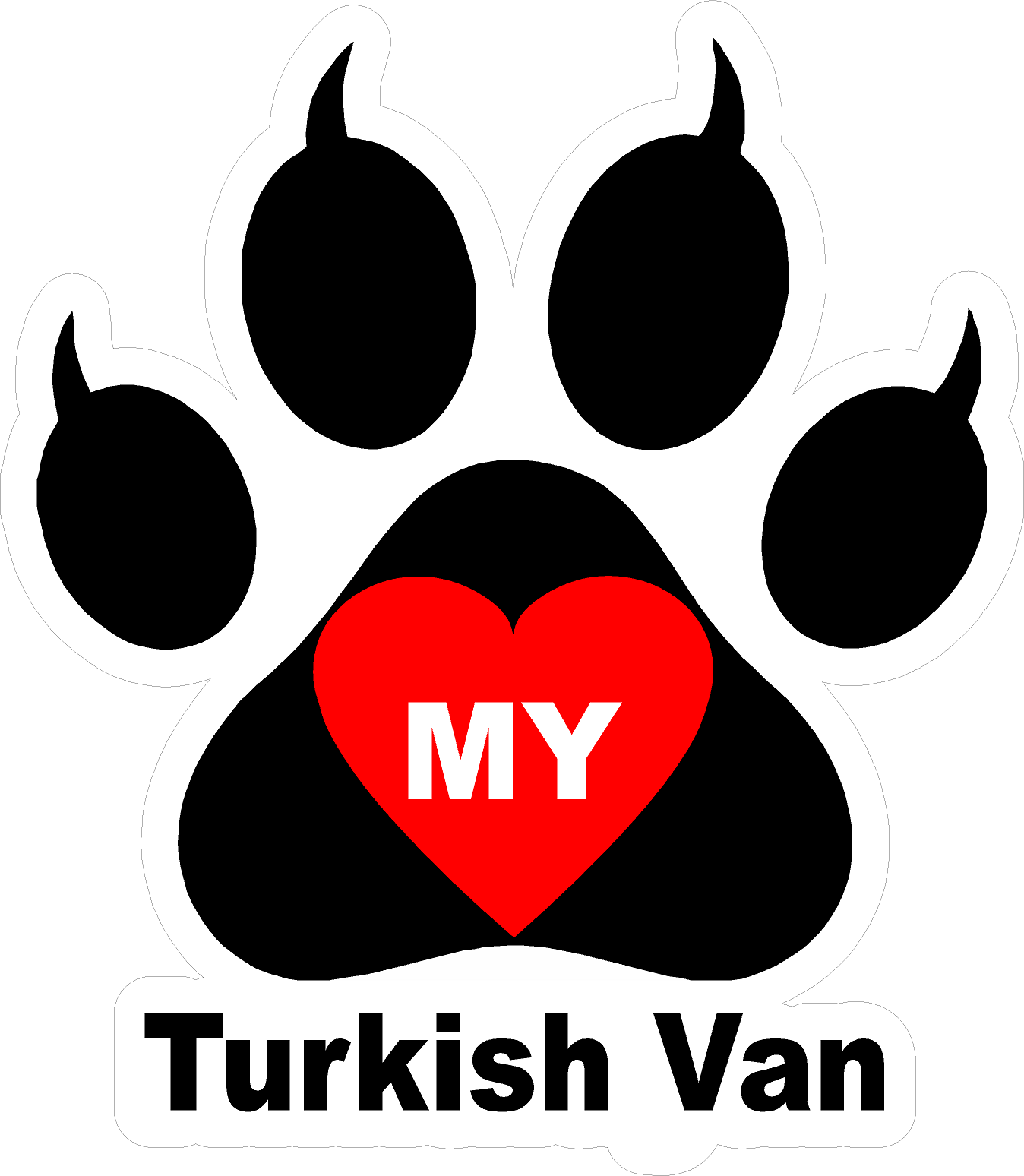 I Love My Cat (Choice of Breed) Decal. Multi-Pack
