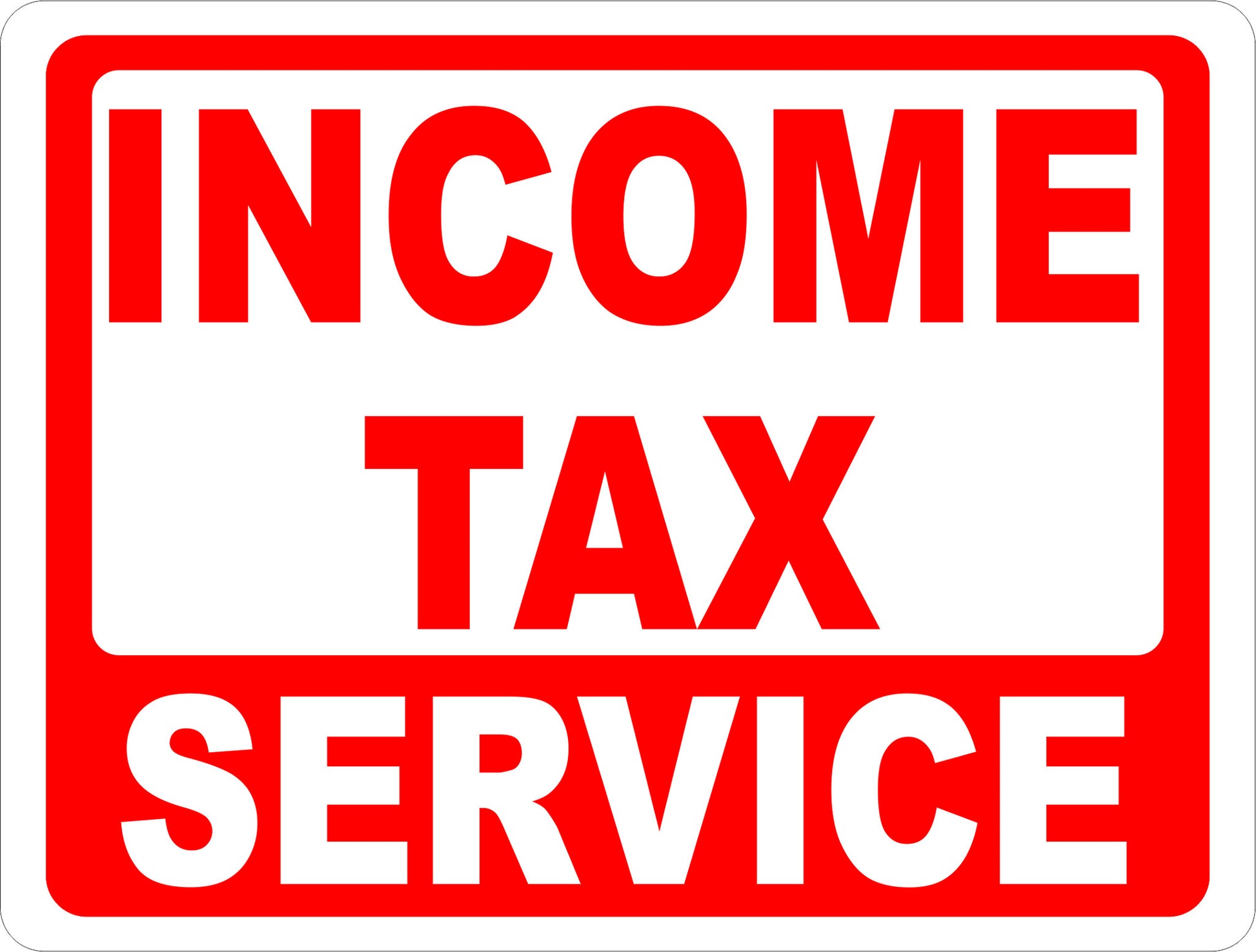 Income Tax Service Sign