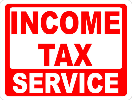 Income Tax Service Sign