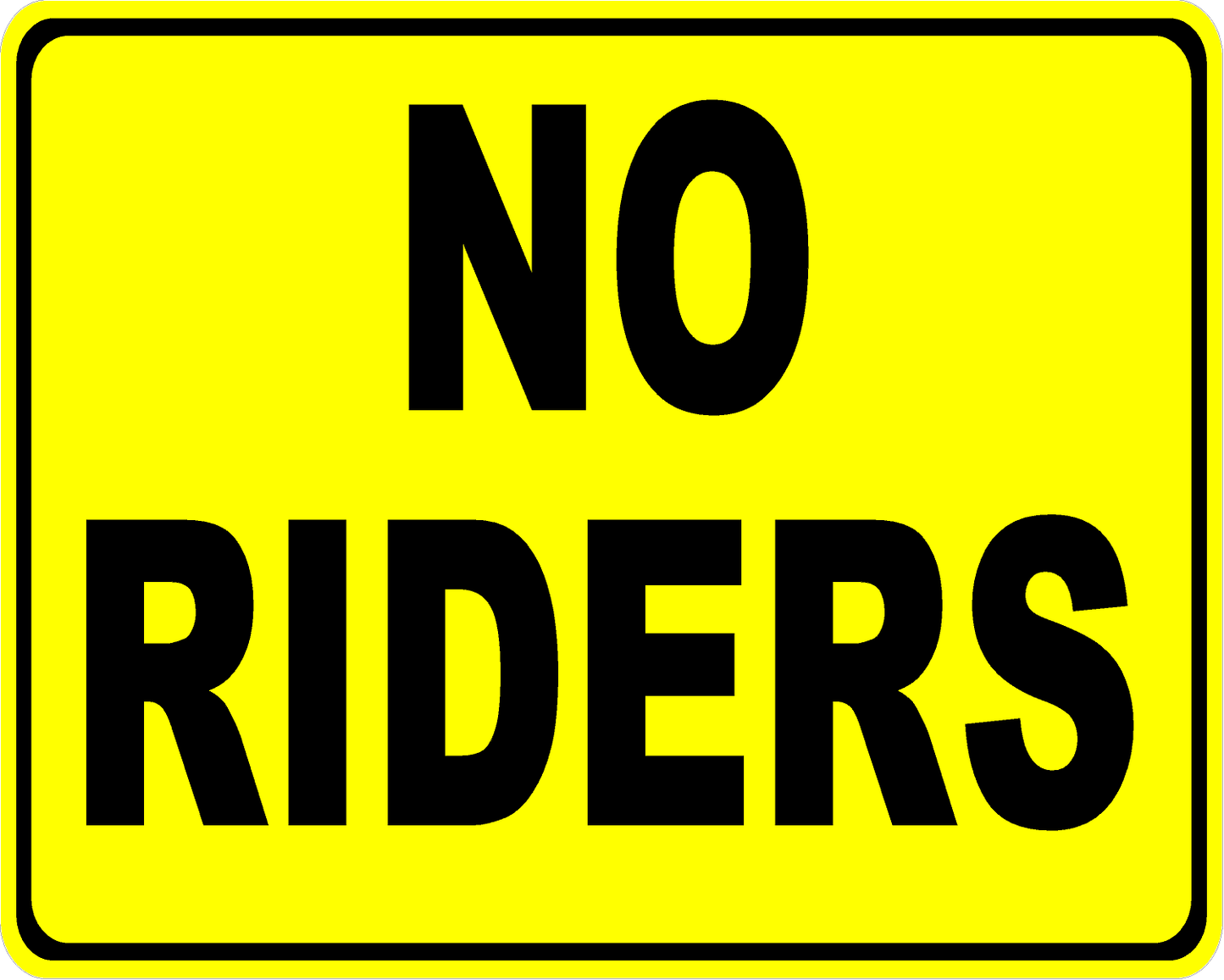 No Riders Decal