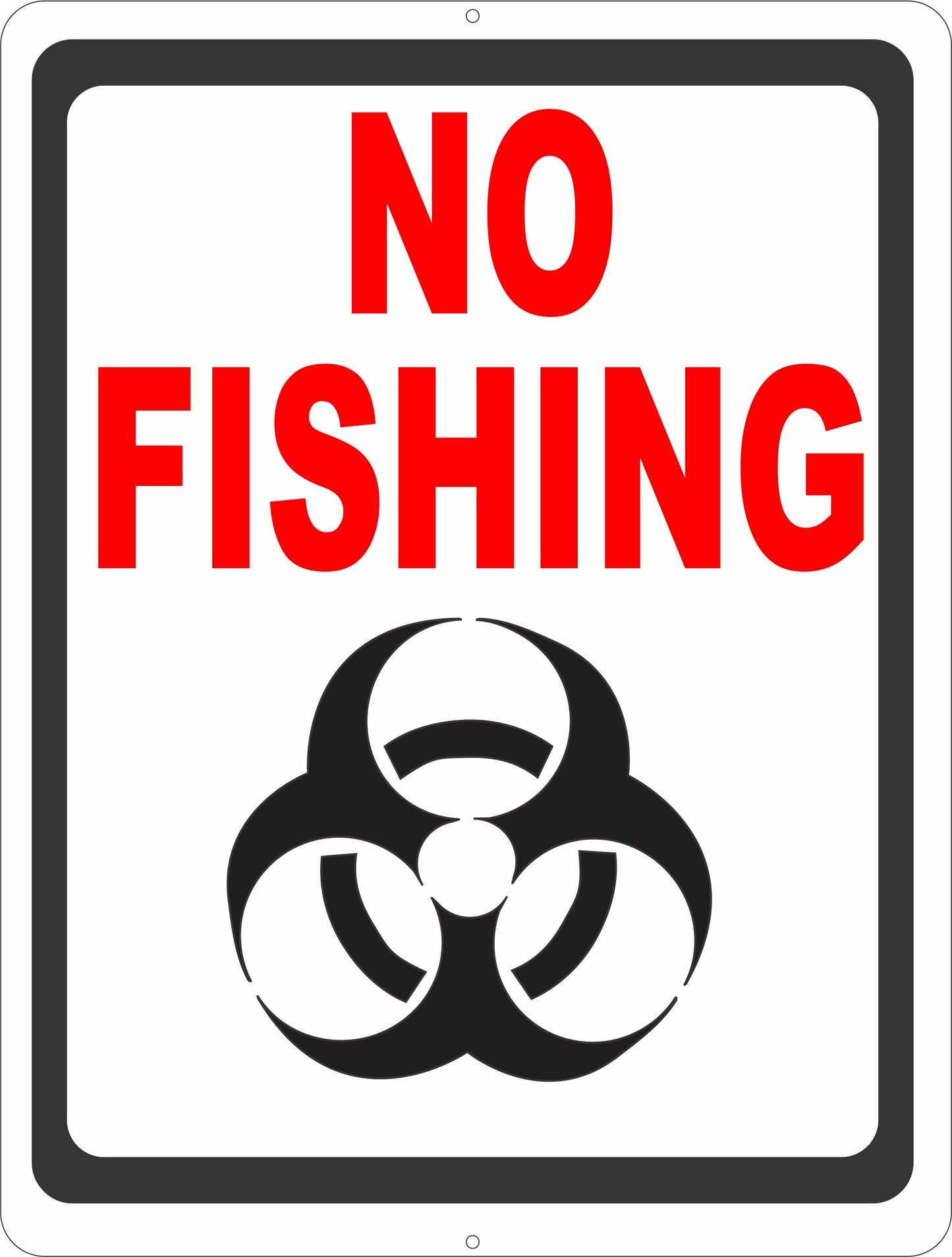 No Fishing with Biohazard Symbol Sign