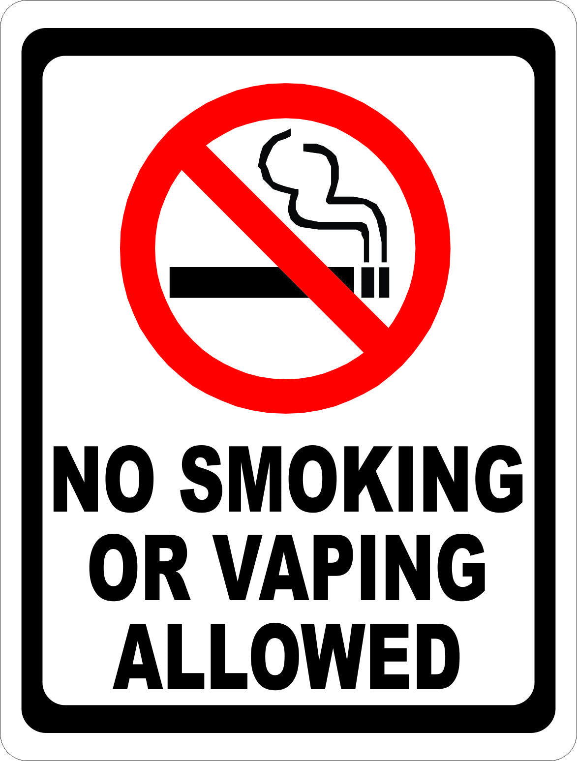 No Smoking or Vaping Allowed Sign