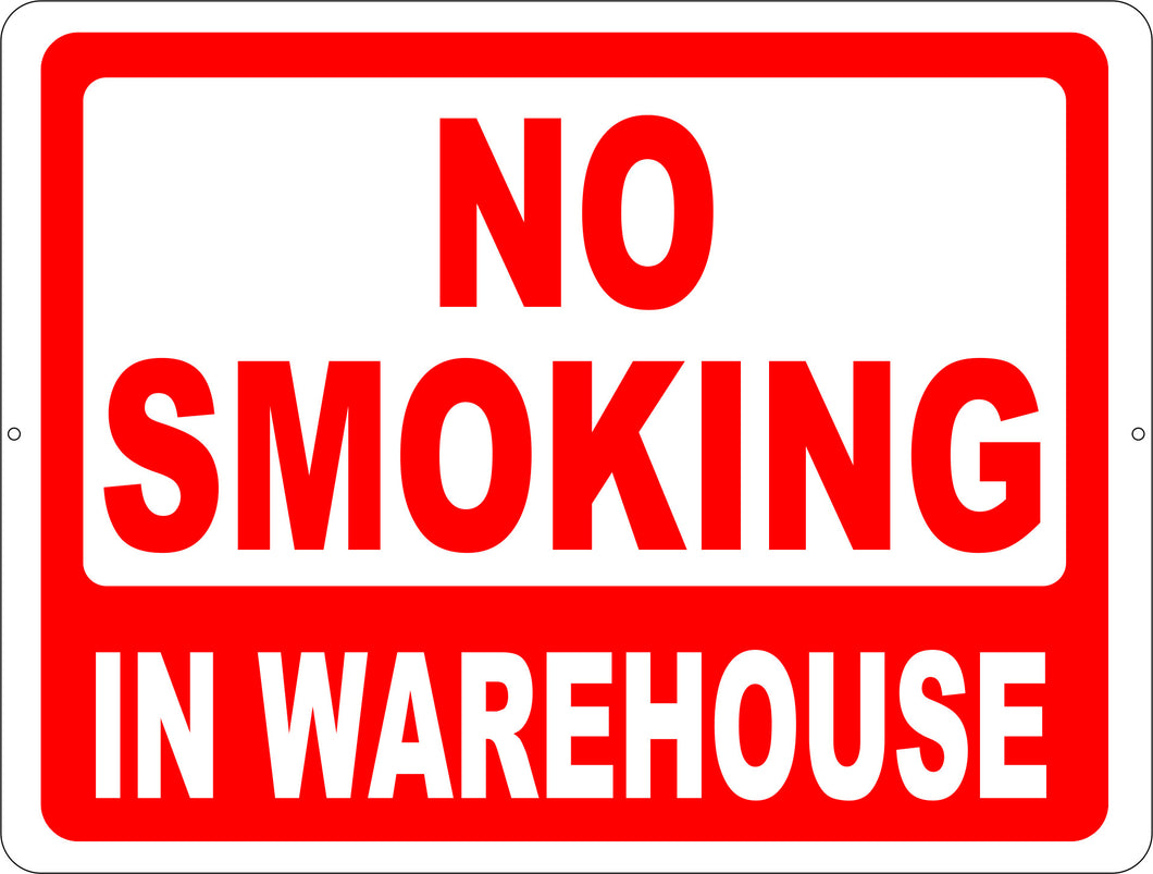 No Smoking in Warehouse Sign - Signs & Decals by SalaGraphics