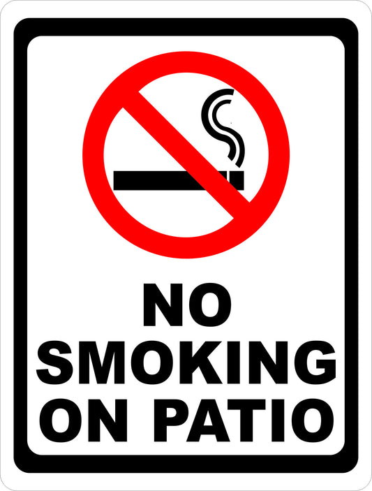 No Smoking on Patio Sign